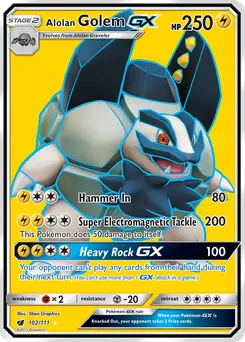 Alolan Golem-GX #102, Standard
