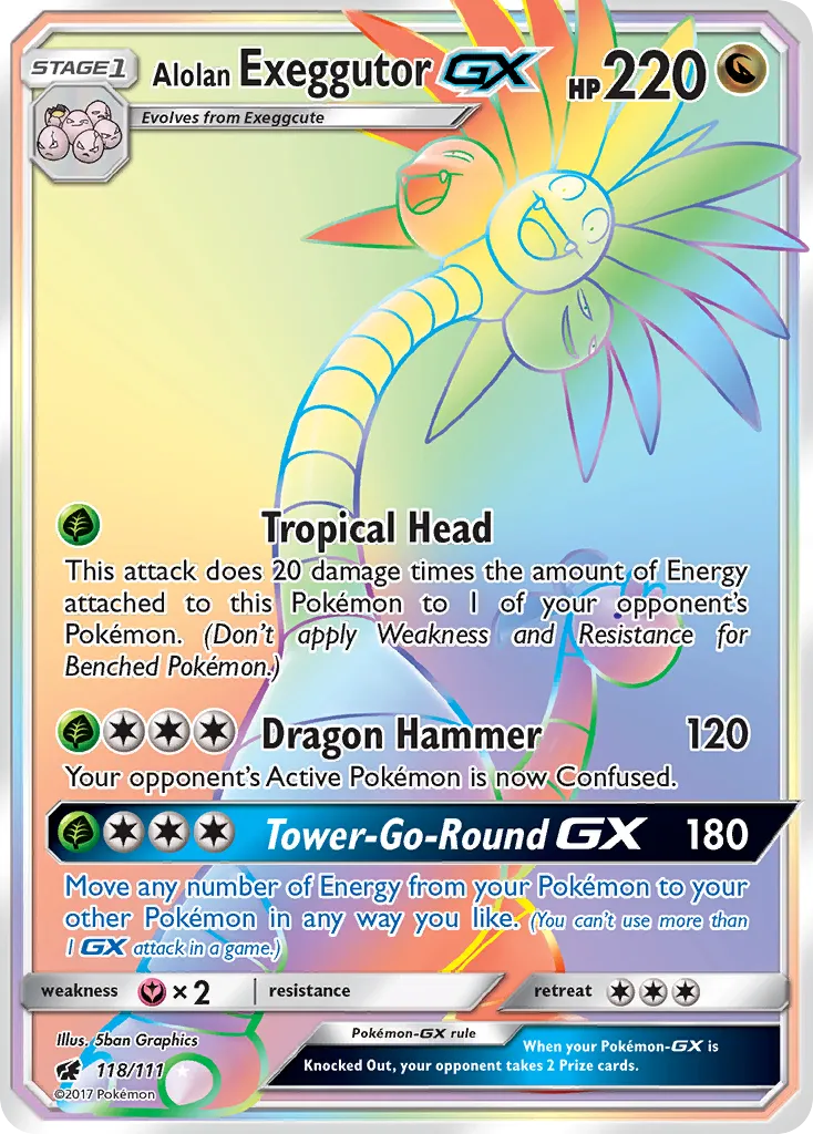 Alolan Exeggutor-GX #118, Crimson Invasion Secret