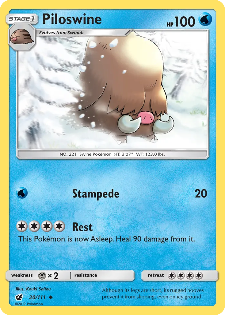 Piloswine #20, Crimson Invasion Reverse Foil