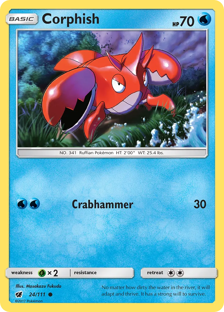 Corphish #24, Crimson Invasion Reverse Foil