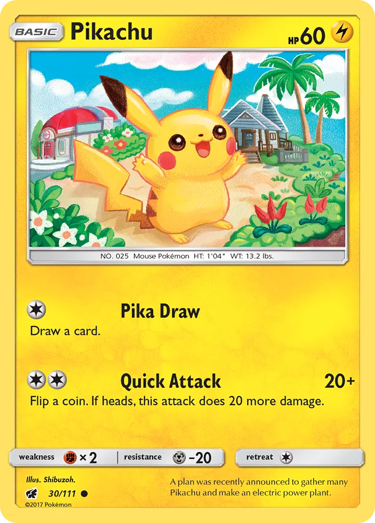 Pikachu #30, Crimson Invasion Reverse Foil