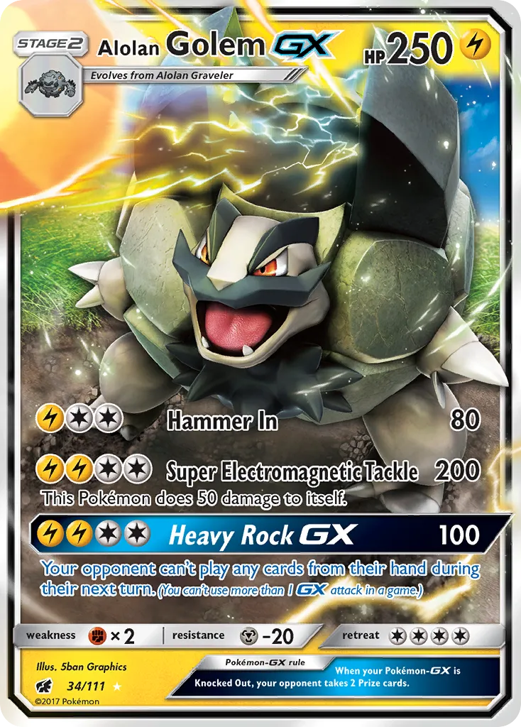 Alolan Golem-GX #34, Crimson Invasion
