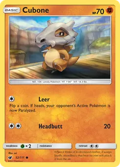 Cubone #52, Reverse Foil