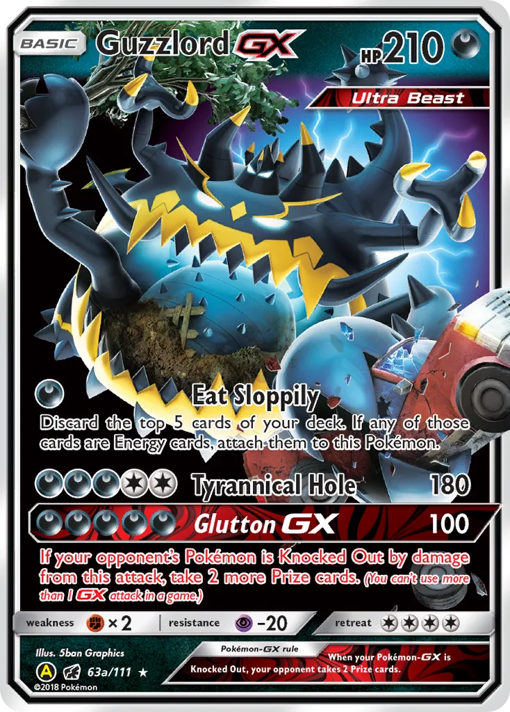 Guzzlord-GX #63a, Crimson Invasion Yellow A Alternate Art