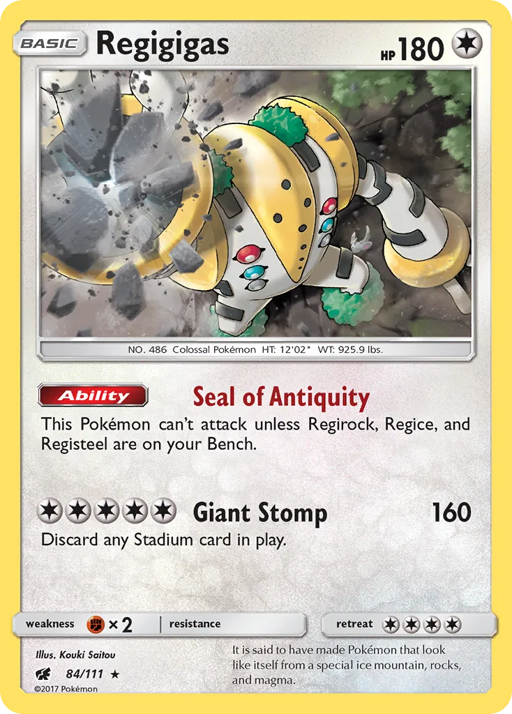 Regigigas #84, Crimson Invasion Reverse Foil