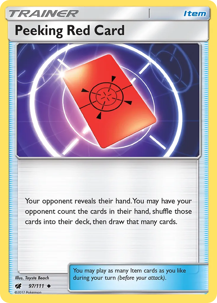 Peeking Red Card #97, Crimson Invasion Reverse Foil