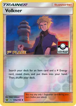 Volkner #135a, 2019 Yellow A Alternate Art 2nd Place Pokemon League