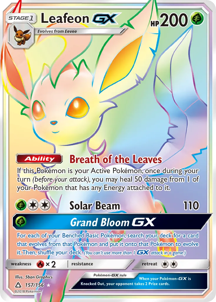 Leafeon-GX #157, Ultra Prism Secret