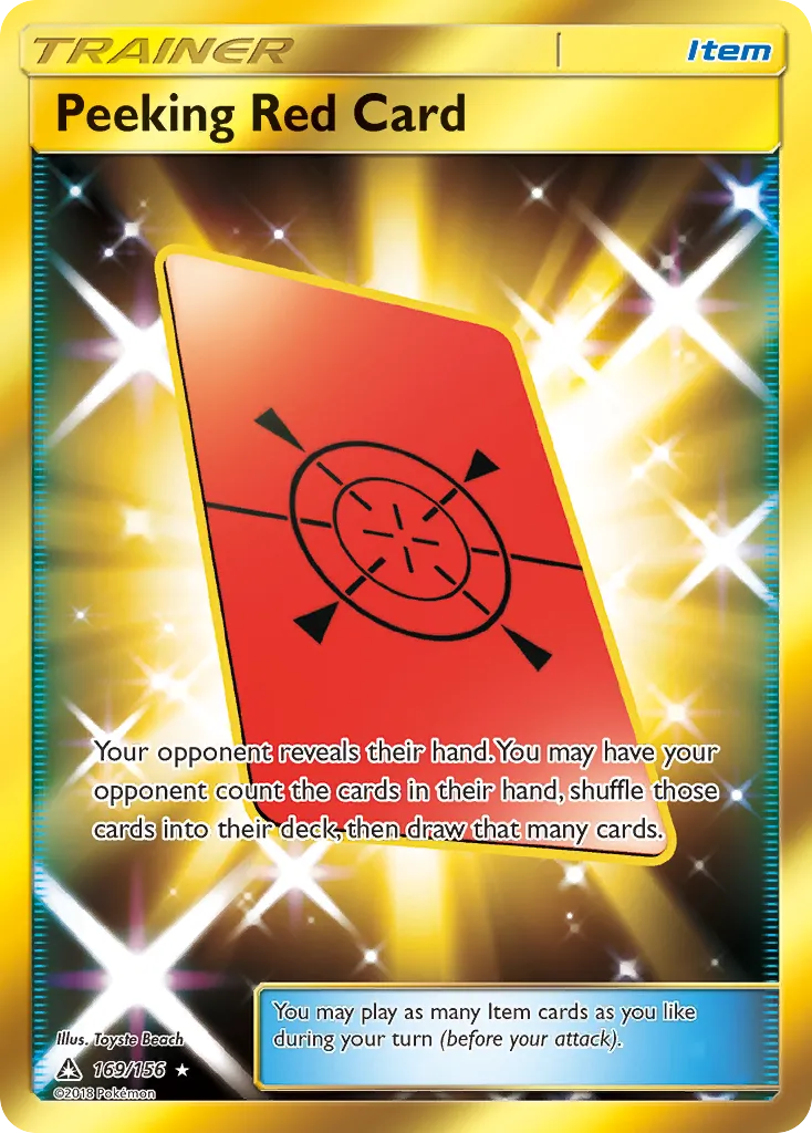 Peeking Red Card #169, Ultra Prism Secret