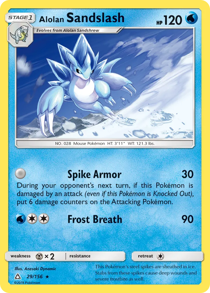Alolan Sandslash #29, Ultra Prism Reverse Foil