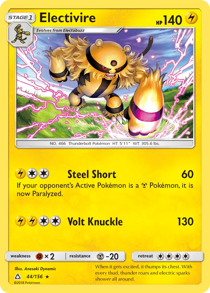 Electivire #44, Ultra Prism Reverse Foil