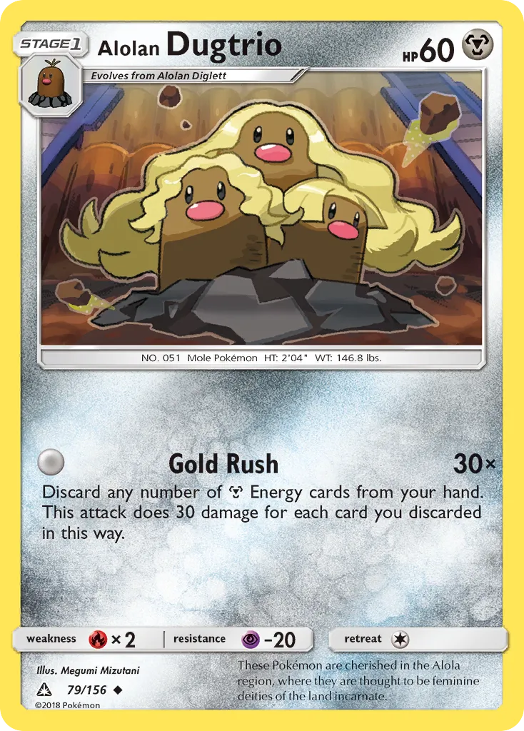 Alolan Dugtrio #79, Ultra Prism Reverse Foil
