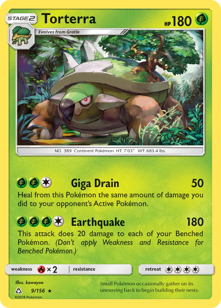 Torterra #9, Ultra Prism Reverse Foil