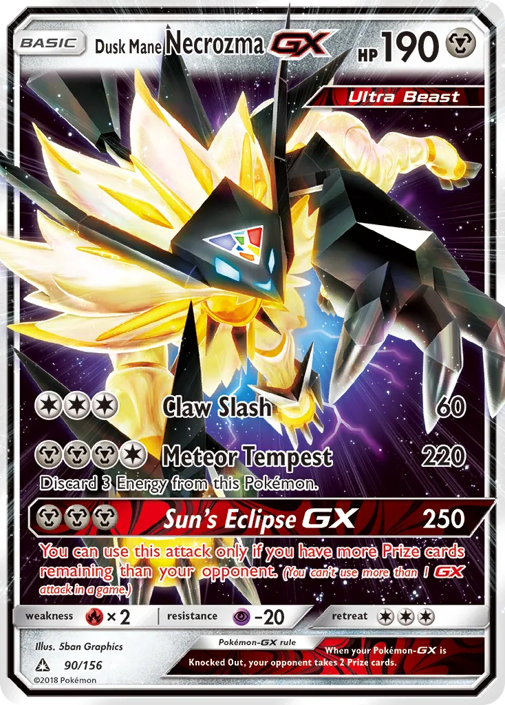 Dusk Mane Necrozma-GX #90, Ultra Prism Jumbo