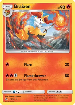 Braixen #16, Reverse Foil