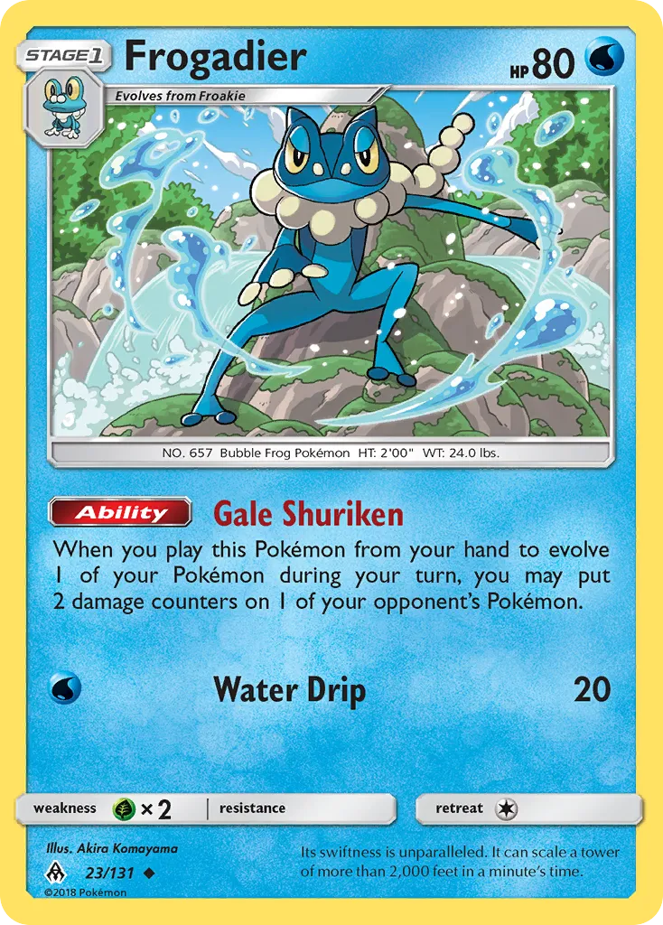 Frogadier #23, Forbidden Light Reverse Foil