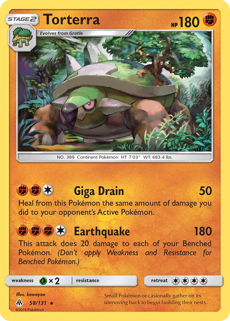 Torterra #58, Forbidden Light Reverse Foil