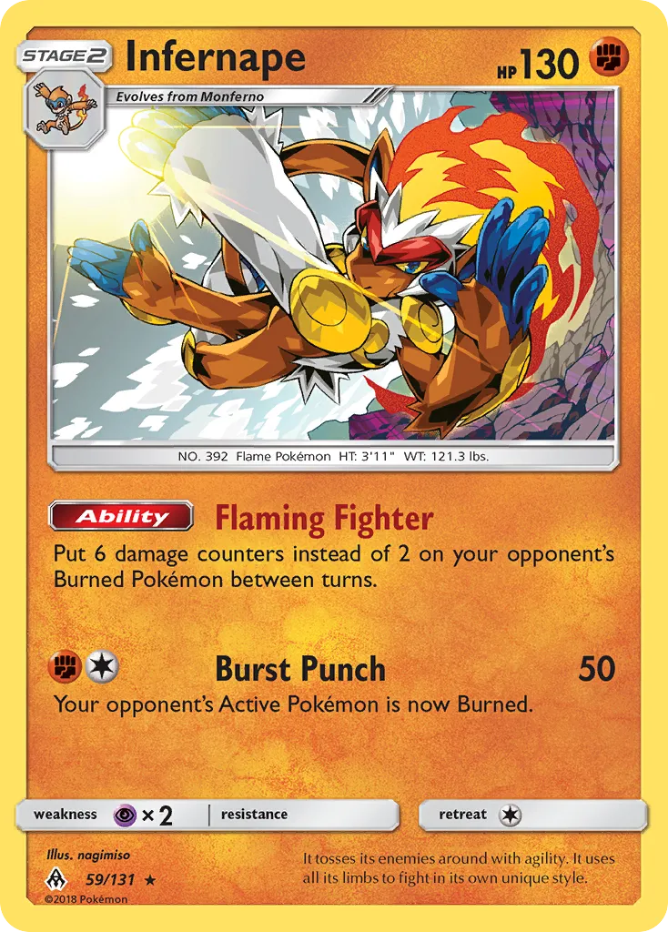 Infernape #59, Forbidden Light Reverse Foil