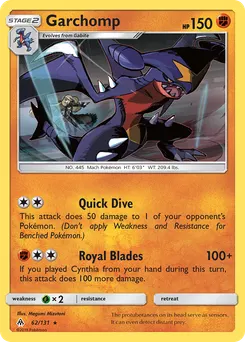 Garchomp #62, Reverse Foil
