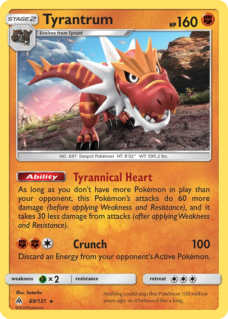 Tyrantrum #69, Forbidden Light Reverse Foil