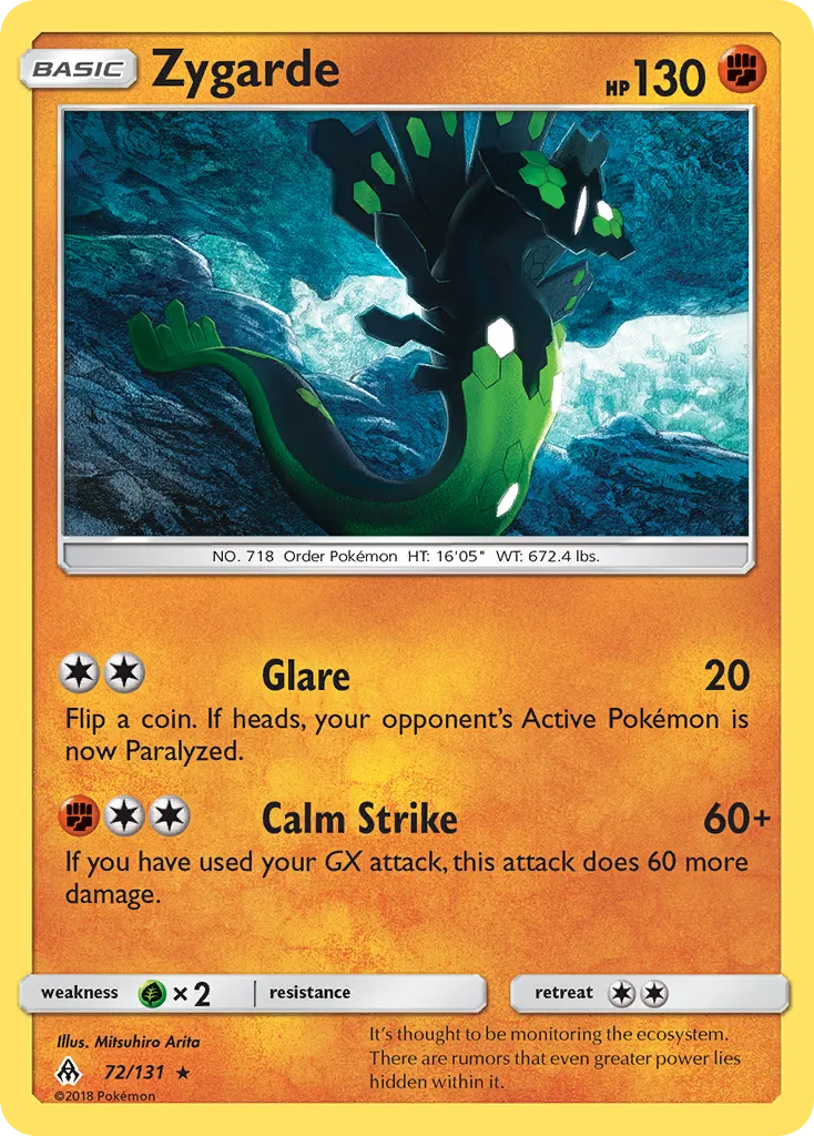 Zygarde #72, Forbidden Light Reverse Foil