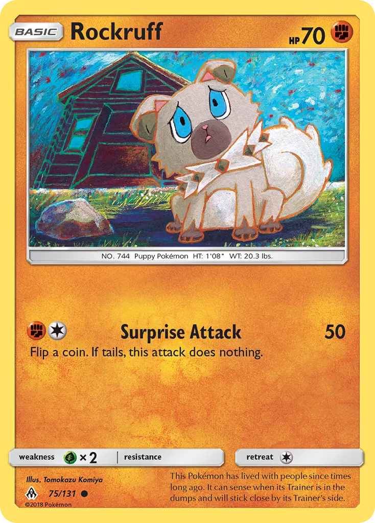 Rockruff #75, Forbidden Light Reverse Foil