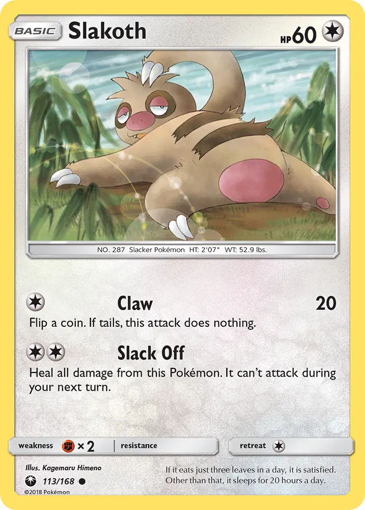 Slakoth #113, Celestial Storm Reverse Foil