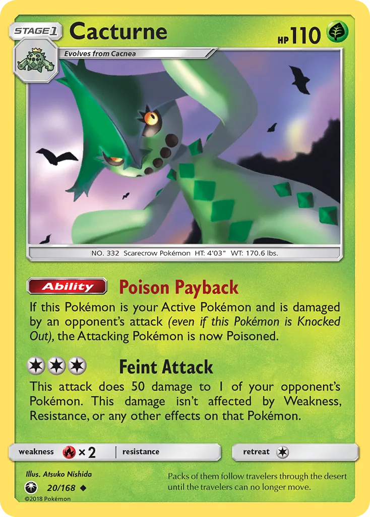 Cacturne #20, Celestial Storm Reverse Foil
