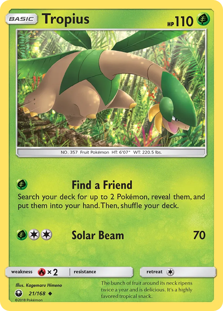 Tropius #21, Celestial Storm Reverse Foil