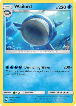 Wailord #40, 2019 Unbroken Bonds Single Pack Blisters