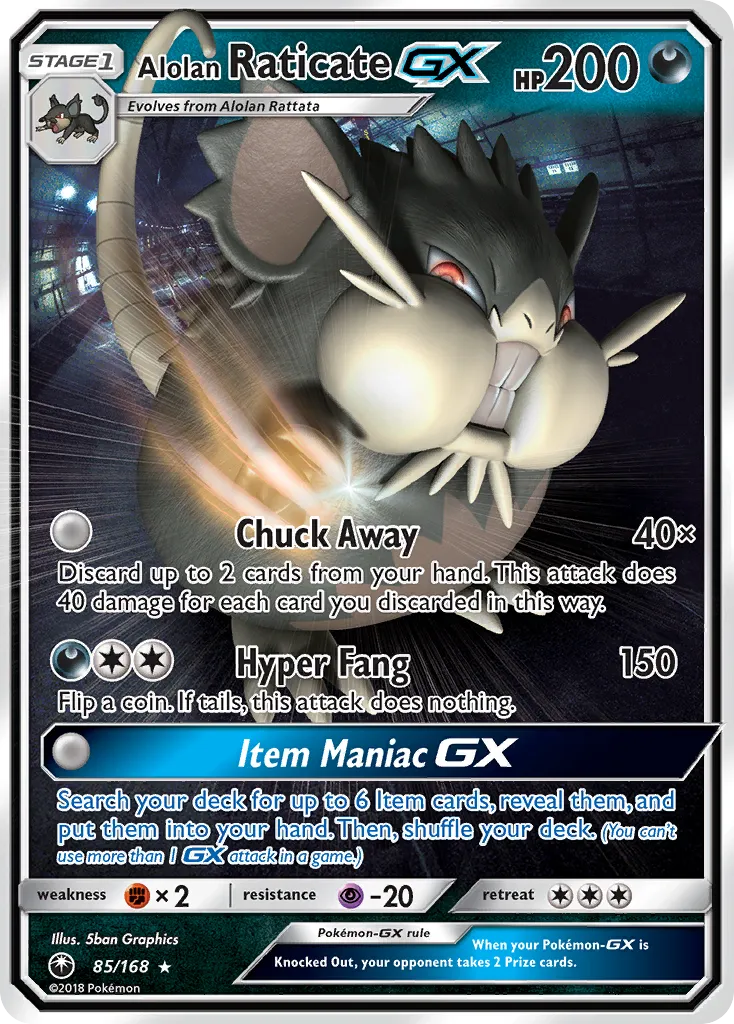 Alolan Raticate-GX #85, Celestial Storm