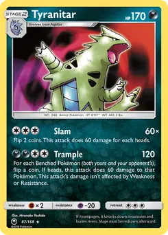 Tyranitar #87, Reverse Foil