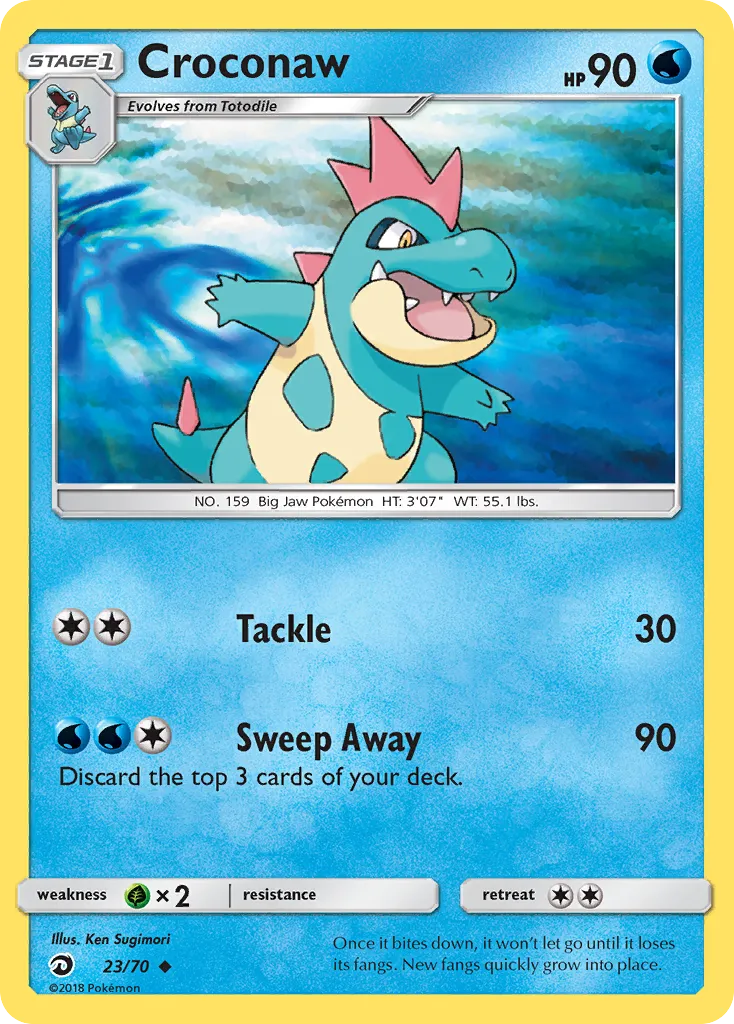 Croconaw #23, Dragon Majesty Reverse Foil