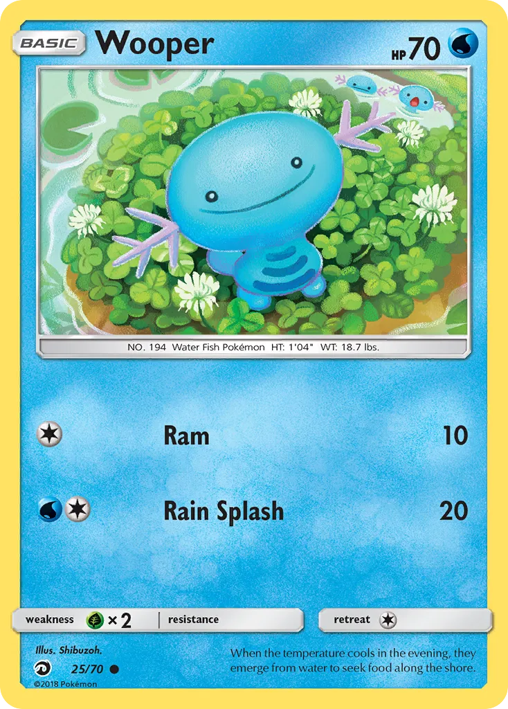 Wooper #25, Dragon Majesty Reverse Foil