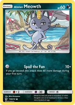 Alolan Meowth #118, Lost Thunder
