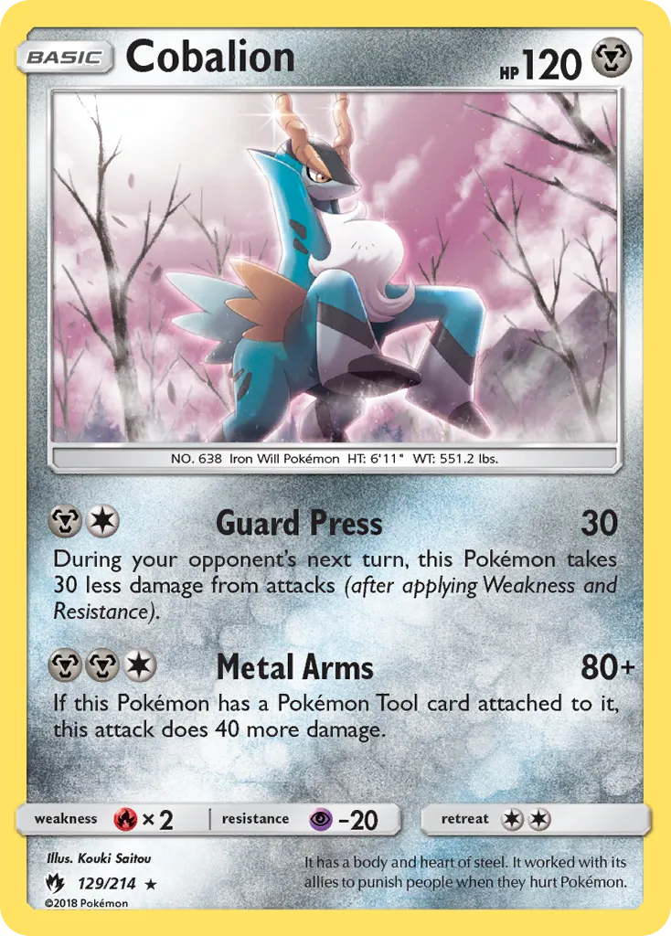 Cobalion #129, Lost Thunder Reverse Foil