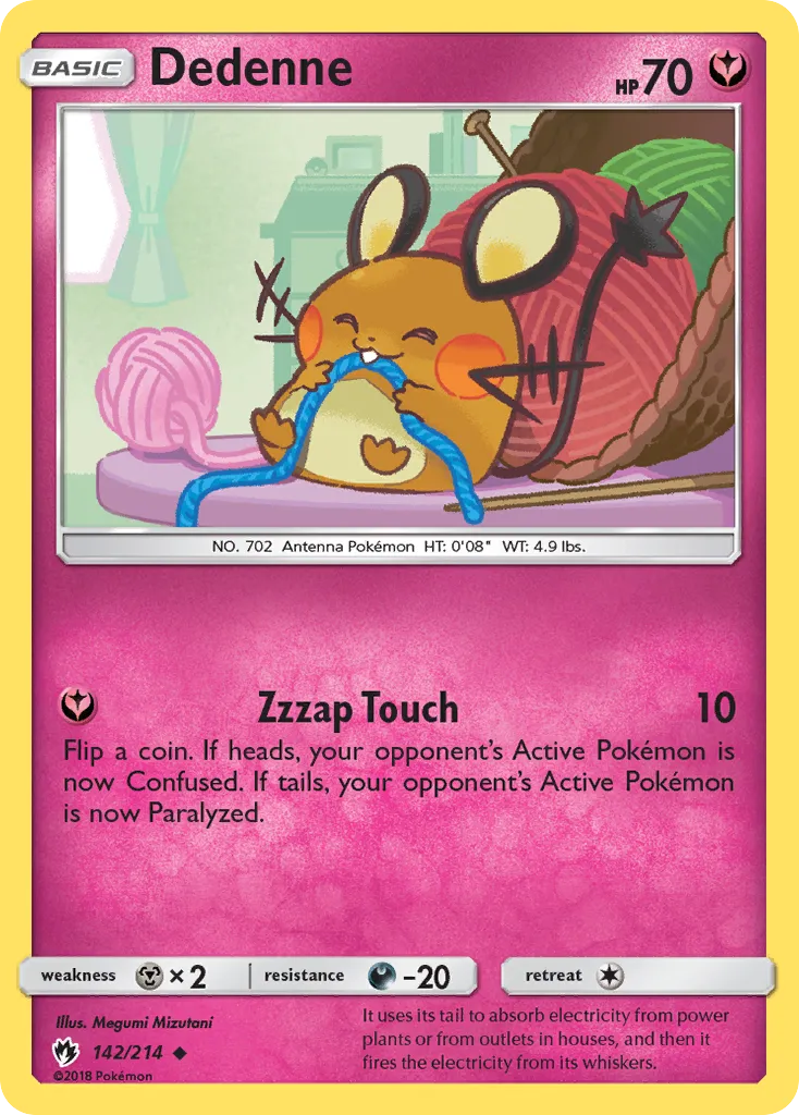 Dedenne #142, Lost Thunder Reverse Foil