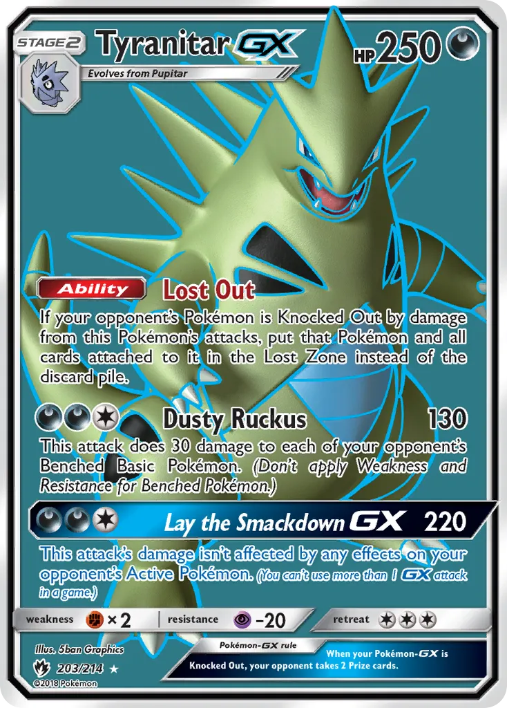 Tyranitar-GX #203, Lost Thunder