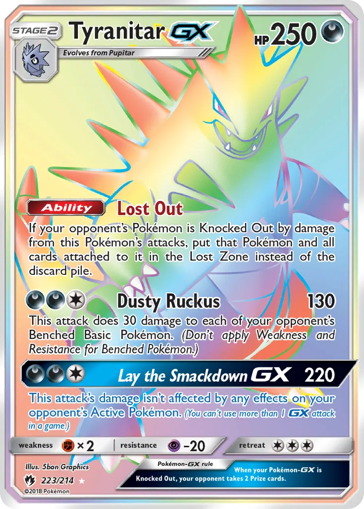 Tyranitar-GX #223, Lost Thunder Secret