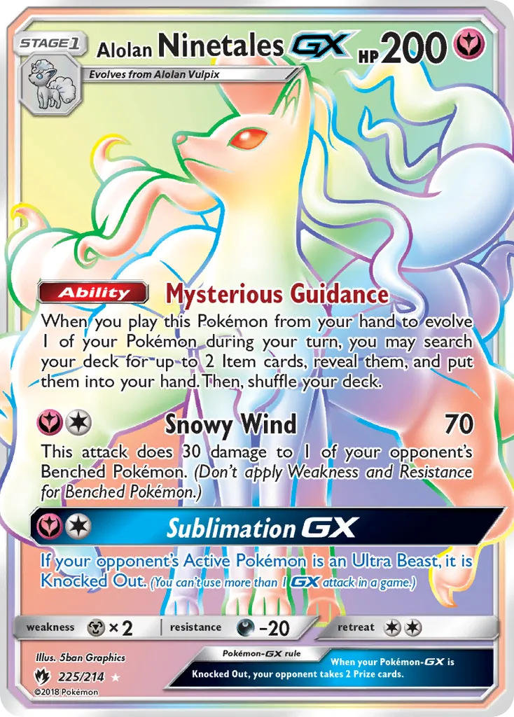 Alolan Ninetales-GX #225, Lost Thunder Secret