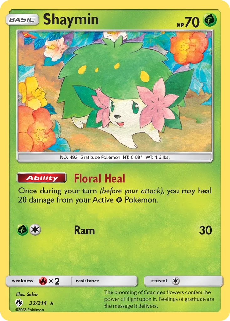 Shaymin #33, Lost Thunder Reverse Foil