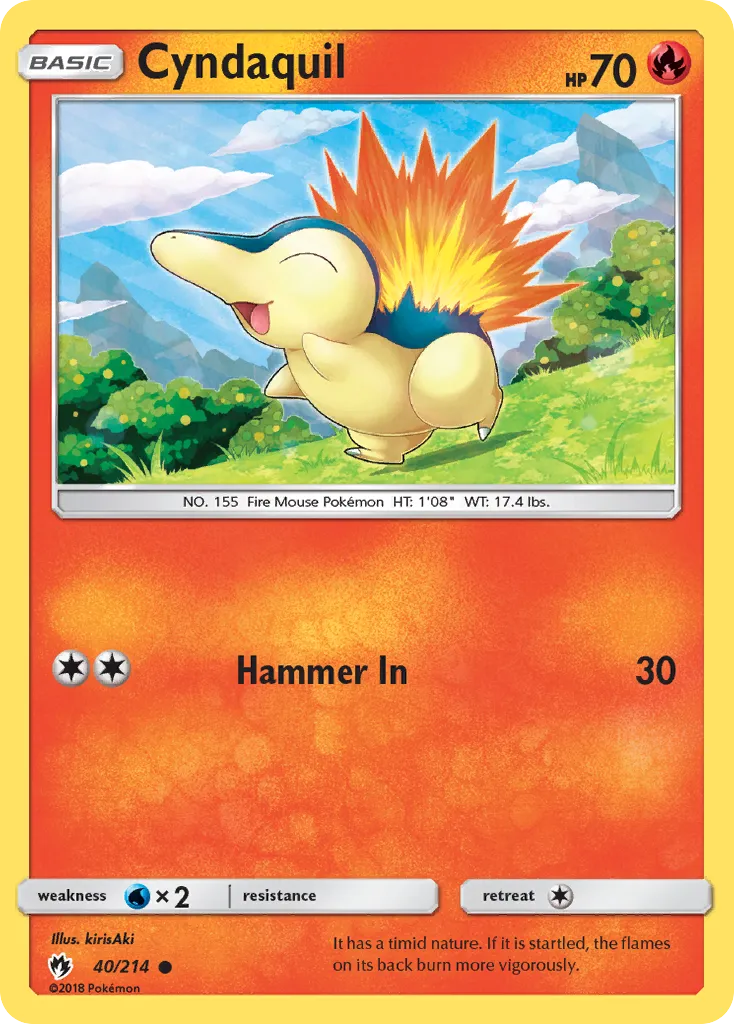 Cyndaquil #40, Lost Thunder Reverse Foil