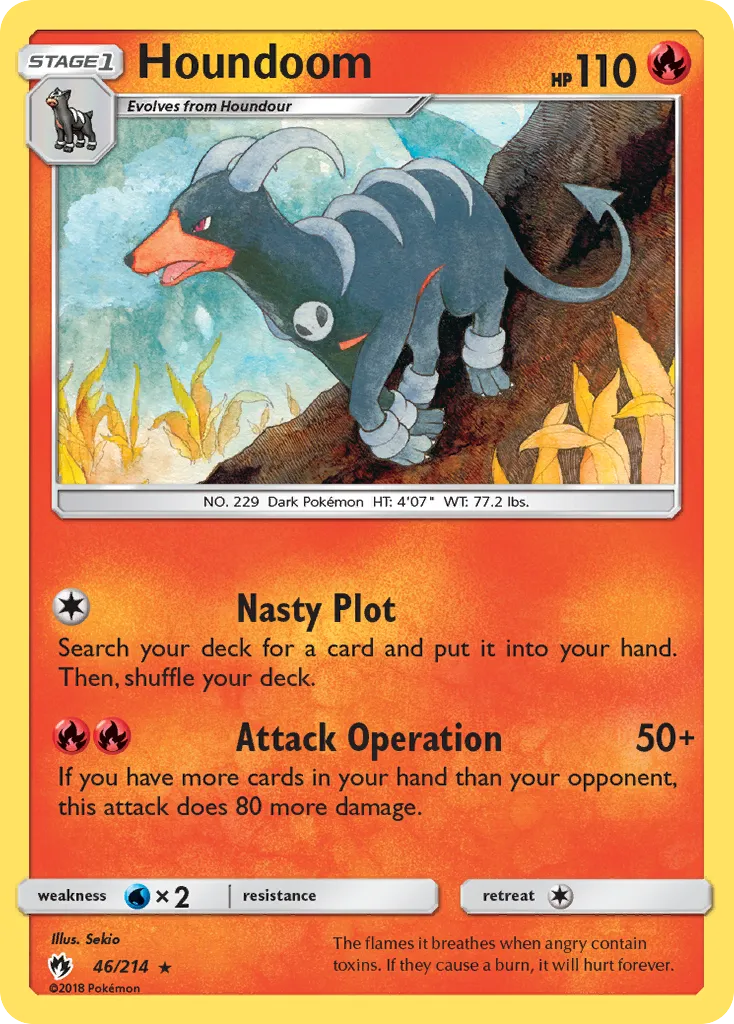 Houndoom #46, Lost Thunder Reverse Foil