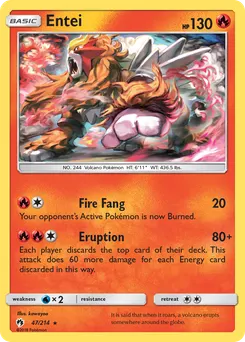 Entei #47, Cracked Ice Blazing Volcano Theme Deck