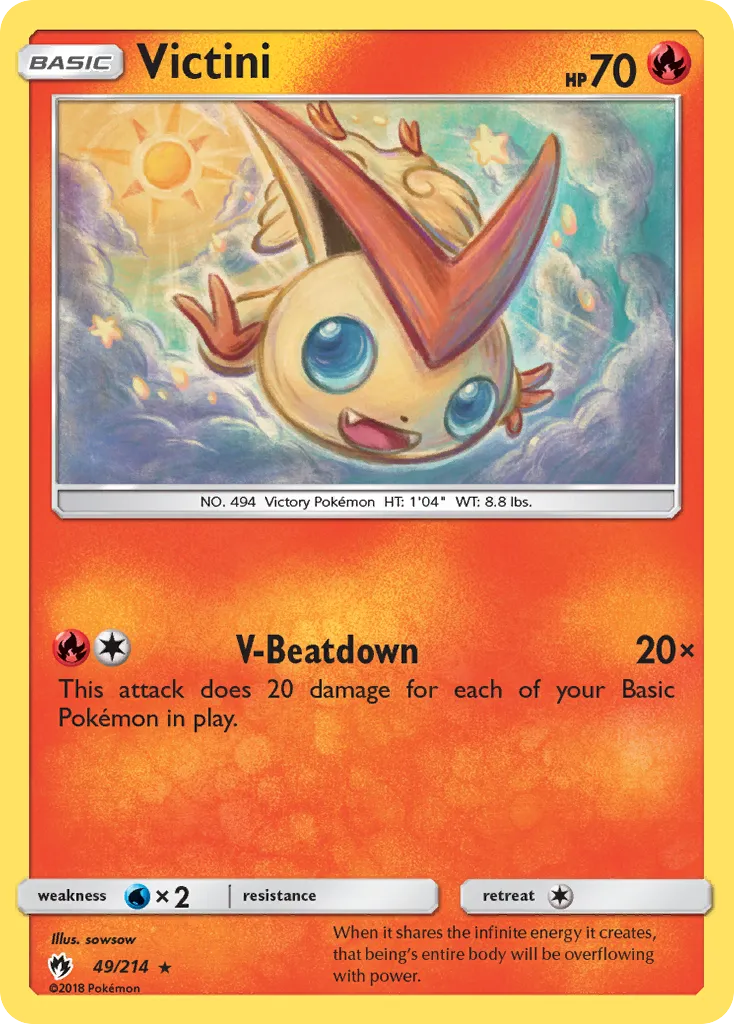 Victini #49, Lost Thunder Reverse Foil