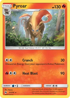 Pyroar #51, Reverse Foil