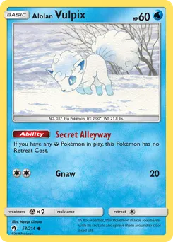 Alolan Vulpix #53, Reverse Foil