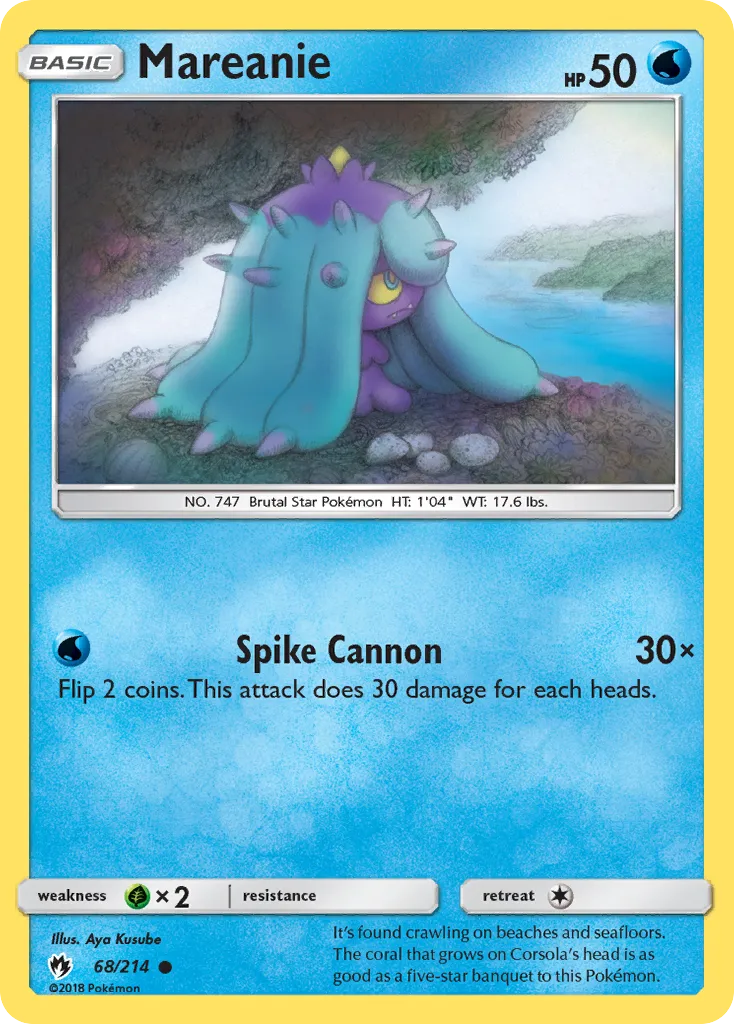 Mareanie #68, Lost Thunder Reverse Foil