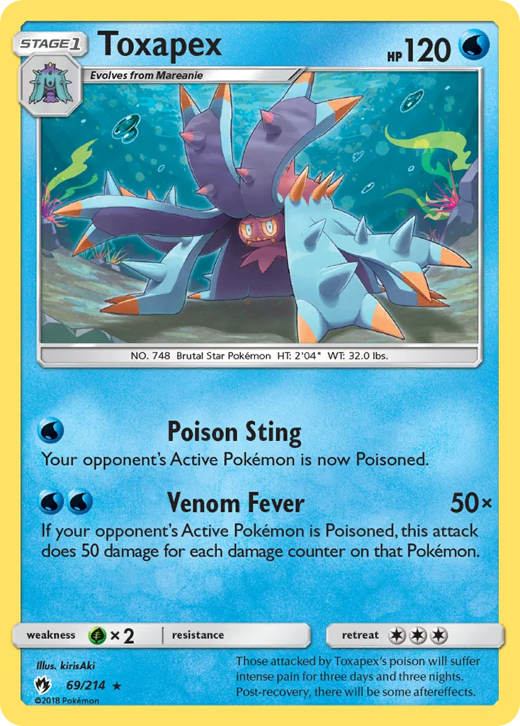 Toxapex #69, Lost Thunder Reverse Foil