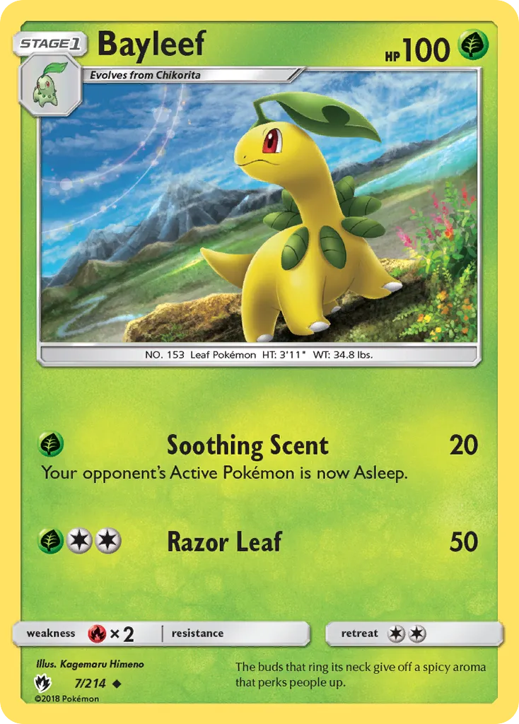 Bayleef #7, Lost Thunder Reverse Foil
